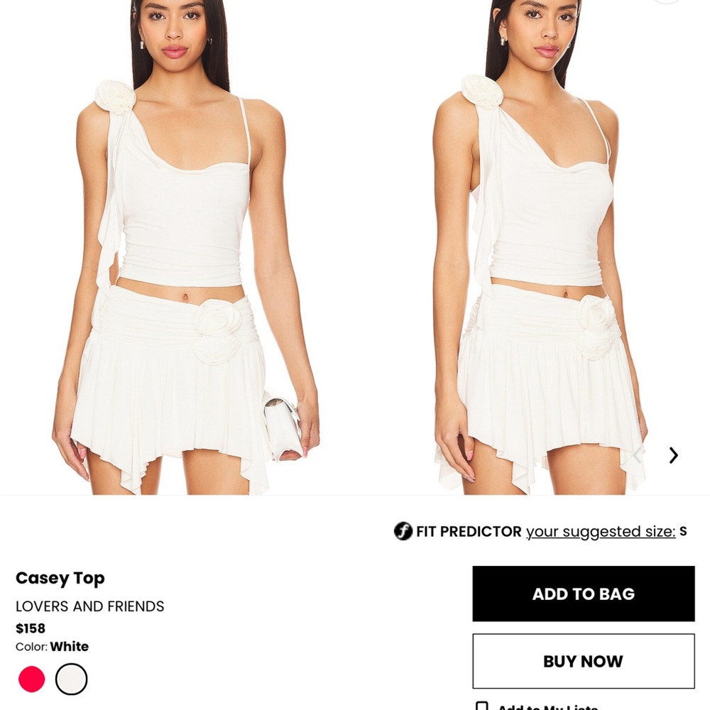 Casey White Top and Mini Skirt Set